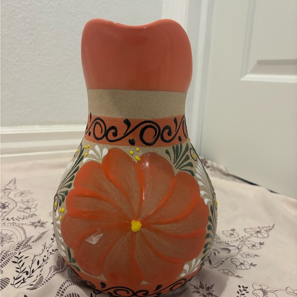 Handcrafted Floral Ceramic Pitcher - Picture 3 of 5